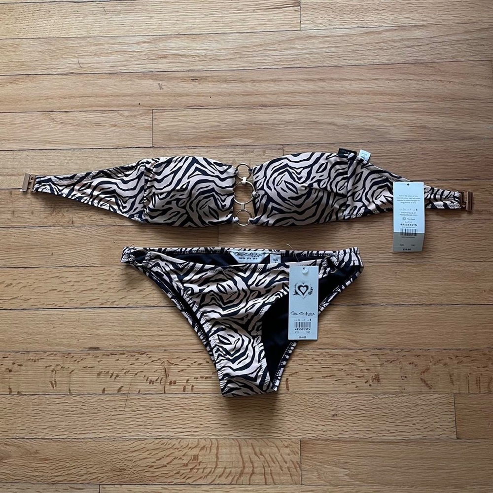 Miss Selfridge Zebra Bikini